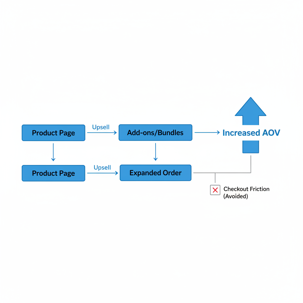 How do product page upsells increase AOV?